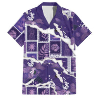 Hawaii Japanese Culture Purple Hawaiian Shirt Spring Cranes Aloha Pattern