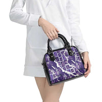 Hawaii Japanese Culture Purple Shoulder Handbag Spring Cranes Aloha Pattern