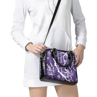 Hawaii Japanese Culture Purple Shoulder Handbag Spring Cranes Aloha Pattern