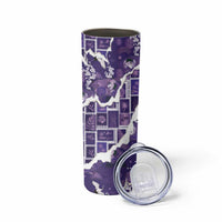 Hawaii Japanese Culture Purple Skinny Tumbler Spring Cranes Aloha Pattern