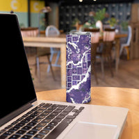 Hawaii Japanese Culture Purple Skinny Tumbler Spring Cranes Aloha Pattern