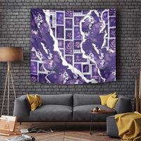 Hawaii Japanese Culture Purple Tapestry Spring Cranes Aloha Pattern