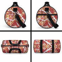 Hawaii Japanese Culture Red Duffle Bag Spring Cranes Aloha Pattern LT01 - Polynesian Pride