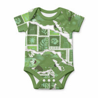 Hawaii Japanese Culture Sage Green Baby Onesie Spring Cranes Aloha Pattern LT01 Sage - Polynesian Pride
