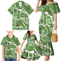 Hawaii Japanese Culture Sage Green Family Matching Mermaid Dress and Hawaiian Shirt Spring Cranes Aloha Pattern LT01 - Polynesian Pride
