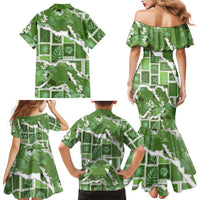 Hawaii Japanese Culture Sage Green Family Matching Mermaid Dress and Hawaiian Shirt Spring Cranes Aloha Pattern LT01 - Polynesian Pride