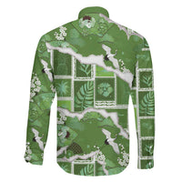 Hawaii Japanese Culture Sage Green Family Matching Tank Maxi Dress and Hawaiian Shirt Spring Cranes Aloha Pattern LT01 - Polynesian Pride