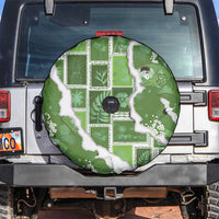 Hawaii Japanese Culture Sage Green Spare Tire Cover Spring Cranes Aloha Pattern
