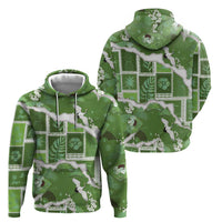 Hawaii Japanese Culture Sage Green Zip Hoodie Spring Cranes Aloha Pattern