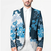Blue Hibiscus Plumeria Floral Blazer - Polynesian Pride