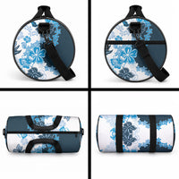 Blue Hibiscus Plumeria Floral Duffle Bag