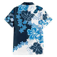 Blue Hibiscus Plumeria Floral Family Matching Tank Maxi Dress and Hawaiian Shirt LT01 - Polynesian Pride
