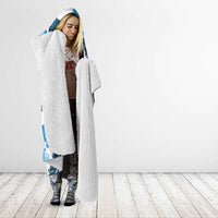 Blue Hibiscus Plumeria Floral Hooded Blanket - Polynesian Pride