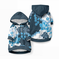 Blue Hibiscus Plumeria Floral Pet Hoodie LT01 Pullover Blue - Polynesian Pride