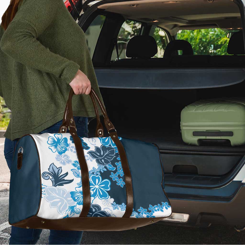 Blue Hibiscus Plumeria Floral Travel Bag - Polynesian Pride