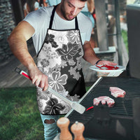 Gray Scale Hibiscus Plumeria Floral Apron LT01 - Polynesian Pride