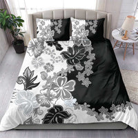 Gray Scale Hibiscus Plumeria Floral Bedding Set LT01 - Polynesian Pride
