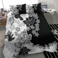 Gray Scale Hibiscus Plumeria Floral Bedding Set LT01 - Polynesian Pride