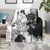 Gray Scale Hibiscus Plumeria Floral Blanket - Polynesian Pride