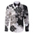 Gray Scale Hibiscus Plumeria Floral Family Matching Long Sleeve Bodycon Dress and Hawaiian Shirt - Polynesian Pride