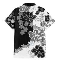 Gray Scale Hibiscus Plumeria Floral Family Matching Mermaid Dress and Hawaiian Shirt LT01 - Polynesian Pride