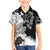 Gray Scale Hibiscus Plumeria Floral Family Matching Short Sleeve Bodycon Dress and Hawaiian Shirt - Polynesian Pride