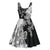 Gray Scale Hibiscus Plumeria Floral Midi Dress - Polynesian Pride