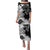 Gray Scale Hibiscus Plumeria Floral Puletasi - Polynesian Pride