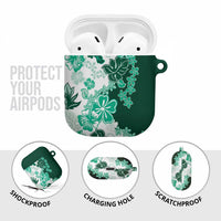 Green Hibiscus Plumeria Floral AirPods Case - Polynesian Pride