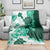 Green Hibiscus Plumeria Floral Blanket - Polynesian Pride