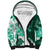 Green Hibiscus Plumeria Floral Sherpa Hoodie - Polynesian Pride