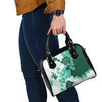 Green Hibiscus Plumeria Floral Shoulder Handbag - Polynesian Pride