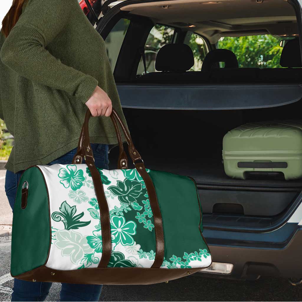 Green Hibiscus Plumeria Floral Travel Bag - Polynesian Pride