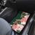 Green Orange Hibiscus Plumeria Floral Car Mats - Polynesian Pride
