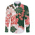 Green Orange Hibiscus Plumeria Floral Family Matching Off The Shoulder Long Sleeve Dress and Hawaiian Shirt - Polynesian Pride