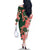 Green Orange Hibiscus Plumeria Floral Family Matching Off The Shoulder Long Sleeve Dress and Hawaiian Shirt - Polynesian Pride