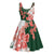 Green Orange Hibiscus Plumeria Floral Midi Dress - Polynesian Pride