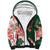 Green Orange Hibiscus Plumeria Floral Sherpa Hoodie - Polynesian Pride