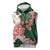 Green Orange Hibiscus Plumeria Floral Sleeveless Zip Hoodie - Polynesian Pride