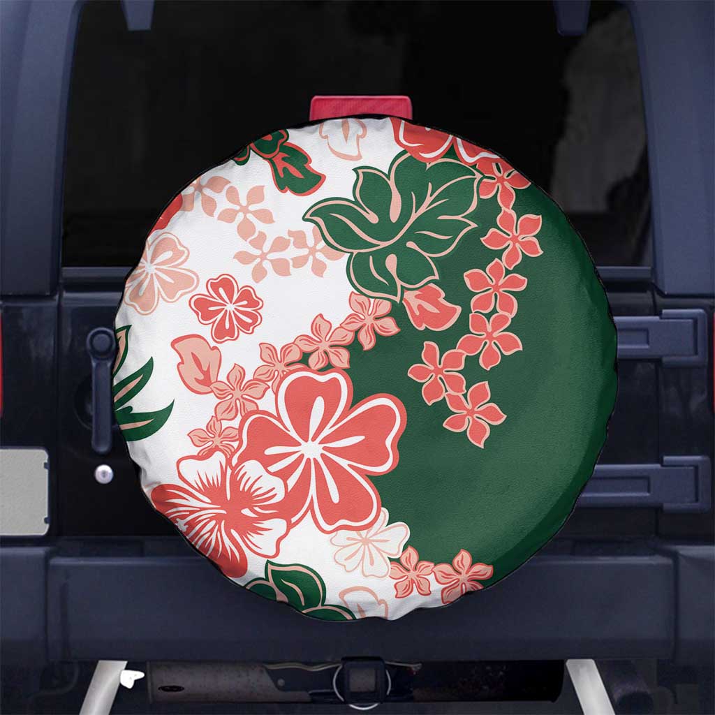 Green Orange Hibiscus Plumeria Floral Spare Tire Cover LT01 No hole Orange - Polynesian Pride