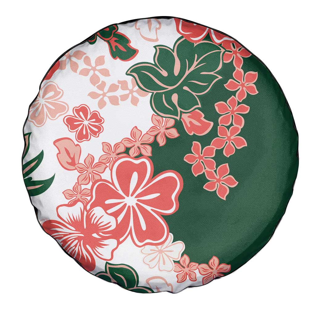 Green Orange Hibiscus Plumeria Floral Spare Tire Cover LT01 - Polynesian Pride