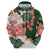 Green Orange Hibiscus Plumeria Floral Zip Hoodie - Polynesian Pride