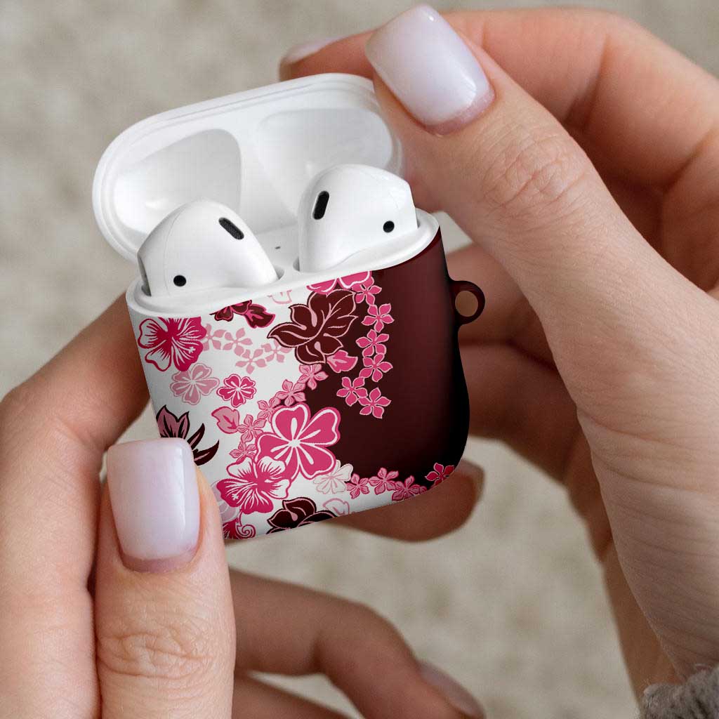 Pink Hibiscus Plumeria Floral AirPods Case - Polynesian Pride