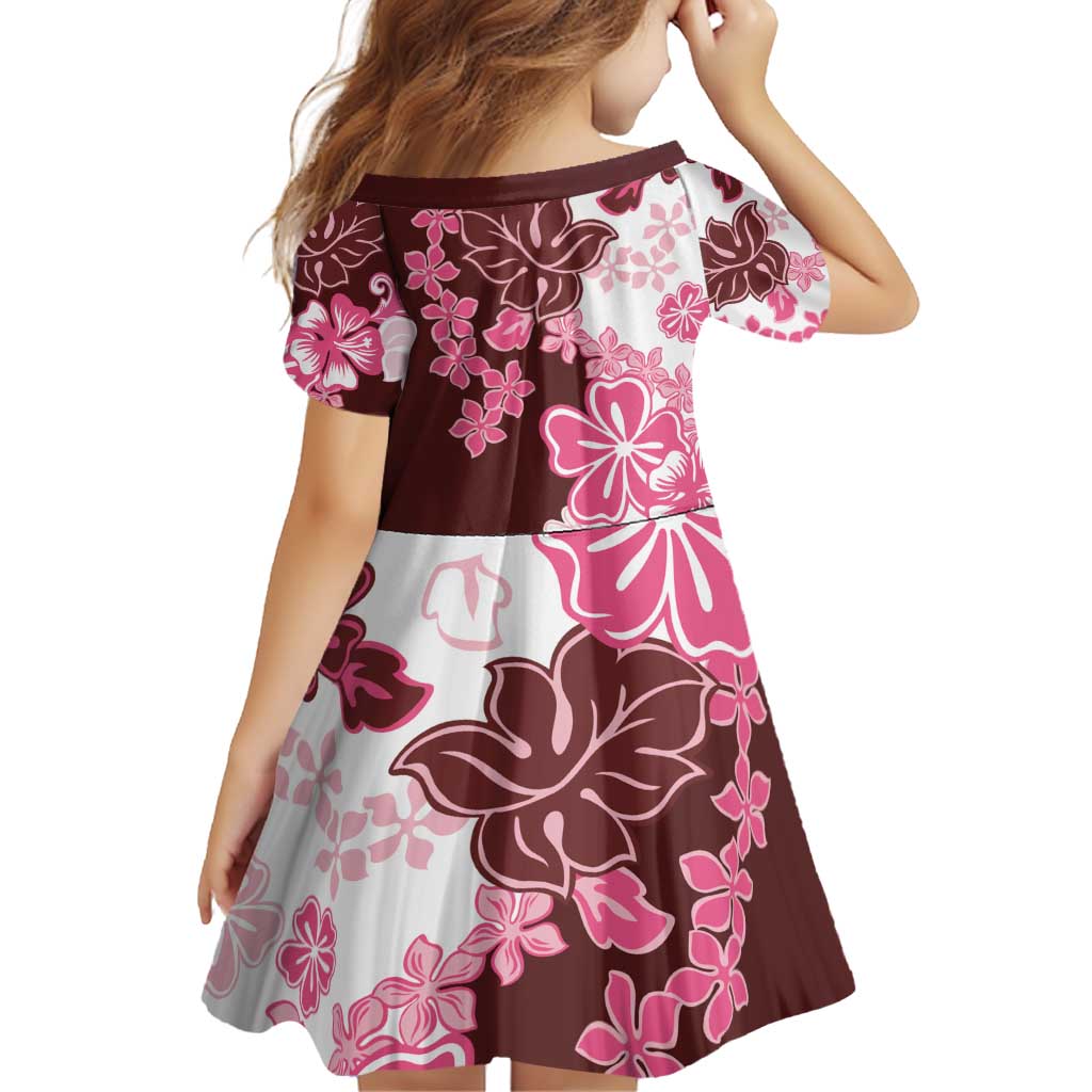 Pink Hibiscus Plumeria Floral Family Matching Off Shoulder Short Dress and Hawaiian Shirt - Polynesian Pride