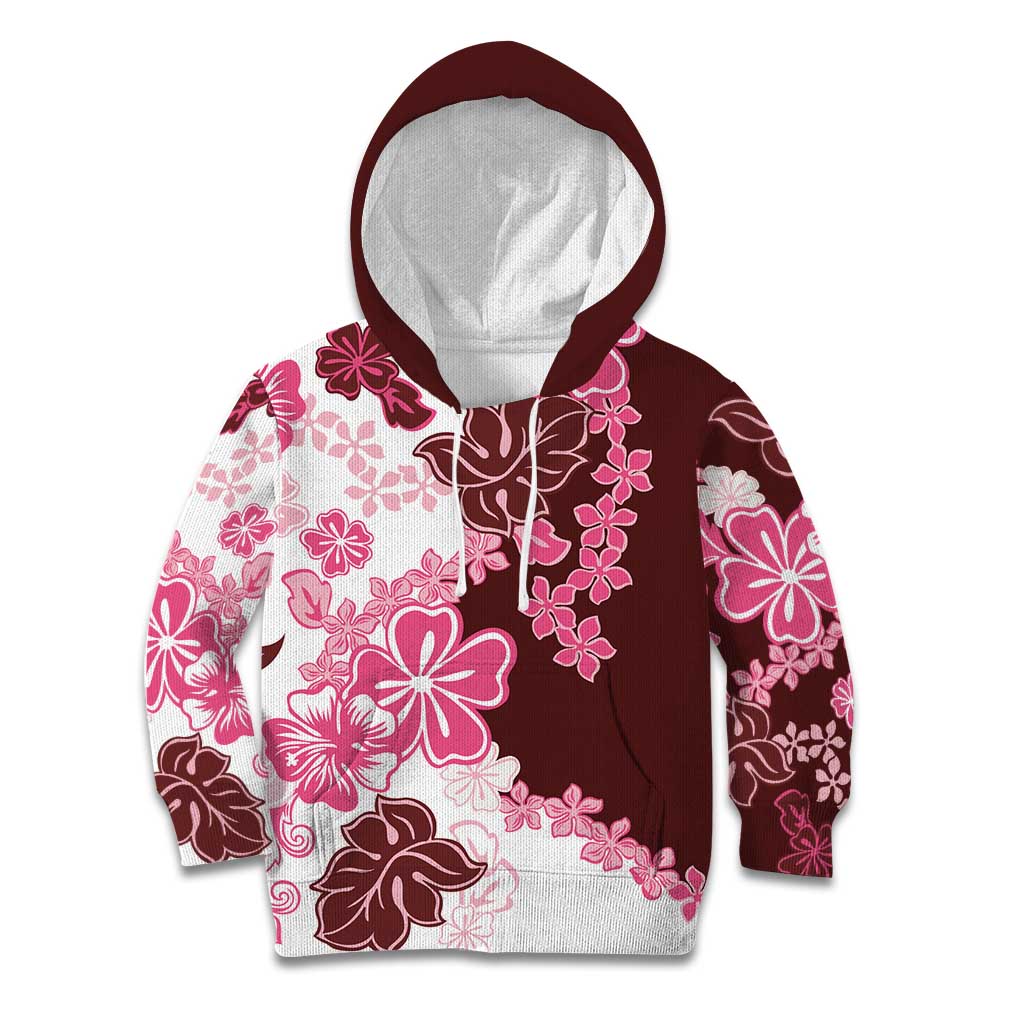 Pink Hibiscus Plumeria Floral Kid Hoodie LT01 Hoodie Pink - Polynesian Pride
