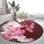Pink Hibiscus Plumeria Floral Round Carpet - Polynesian Pride