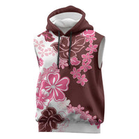 Pink Hibiscus Plumeria Floral Sleeveless Hoodie - Polynesian Pride