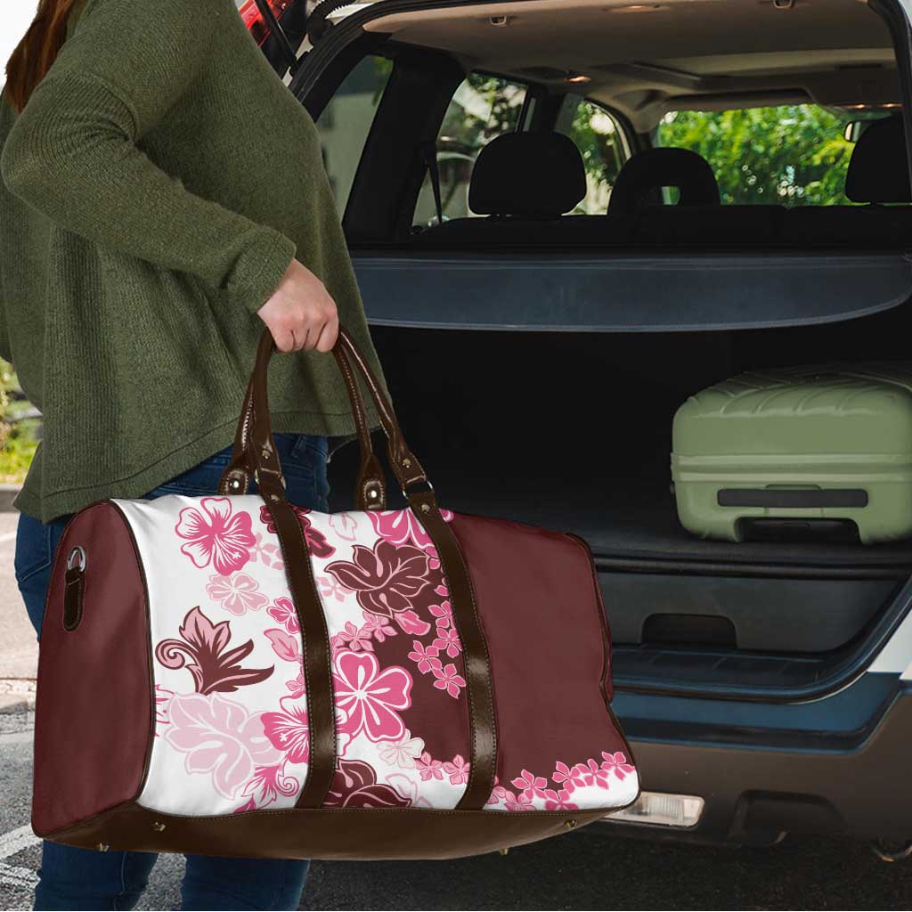 Pink Hibiscus Plumeria Floral Travel Bag - Polynesian Pride