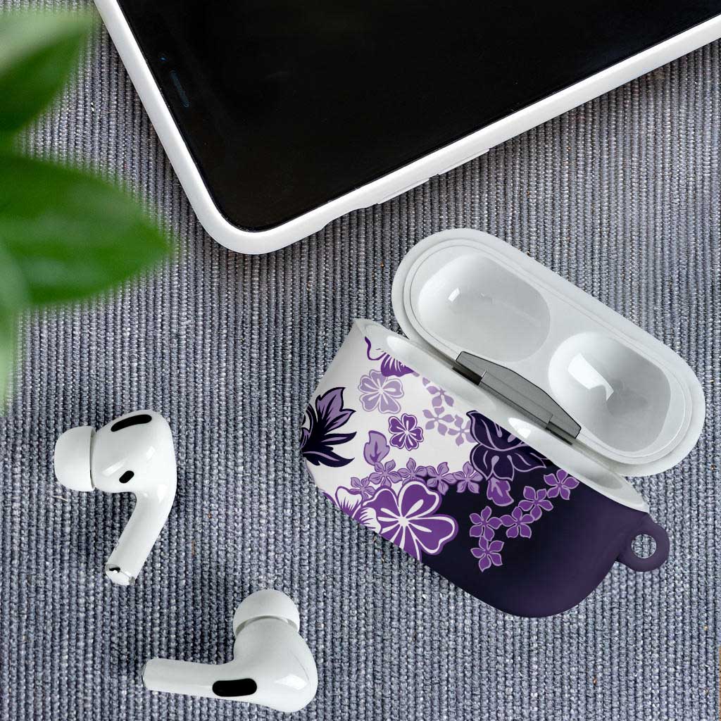 Purple Hibiscus Plumeria Floral AirPods Case - Polynesian Pride