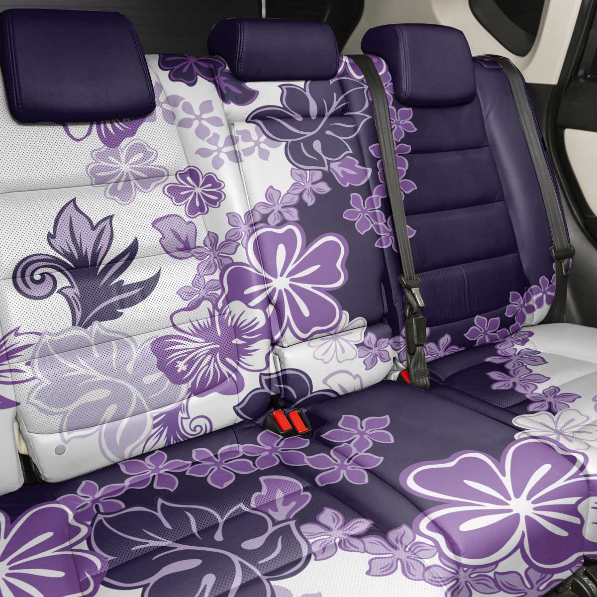 Purple Hibiscus Plumeria Floral Back Car Seat Cover LT01 - Polynesian Pride